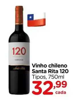 Carrefour Vinho chileno Santa Rita 120 oferta