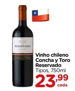 Carrefour Vinho chileno Concha y Toro Reservado oferta