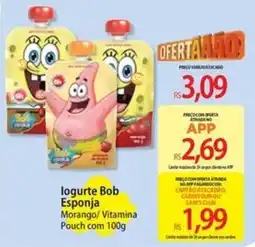 Atacadão logurte bob esponja morango/ vitamina oferta