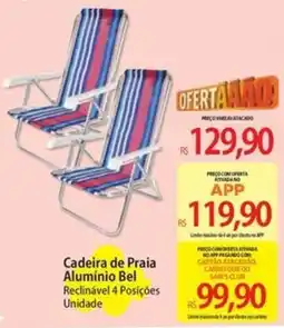 Atacadão Cadeira de Praia Alumínio Bel Reclinável 4 Posições oferta