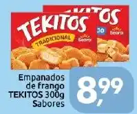 Supermercados Nori Empanados de frango tekitos 300g sabores oferta