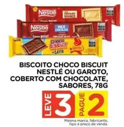 Carrefour Biscoito choco biscuit nestlé ou garoto, coberto com chocolate, sabores oferta