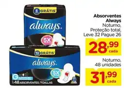 Carrefour Absorventes Always Noturno oferta