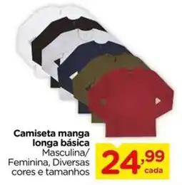 Carrefour Camiseta manga longa básica oferta
