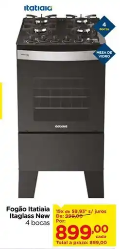 Carrefour Fogão Itatiaia Itaglass New 4 bocas oferta