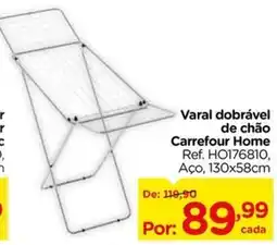 Carrefour Varal dobrável de chão Carrefour Home oferta