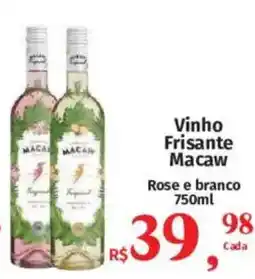 Supermercados Mateus Vinho Frisante Macaw Rose e branco oferta