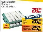 Tenda Atacado Ovos grandes brancos cinta 5 duzias oferta