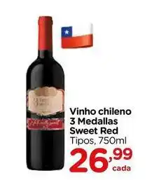 Carrefour Santa rita - vinho chileno 3 medallas sweet red oferta