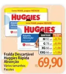 Atacadão Fralda descartável huggies rápida absorção oferta