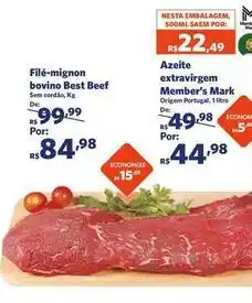Sam's Club Bovino - filé-mignon bovino best beef oferta