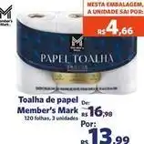 Sam's Club Member's mark - toalha de papel oferta
