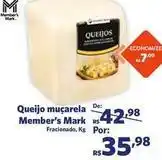 Sam's Club Member's mark - queijo muçarela oferta