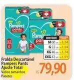 Atacadão Pampers - fralda descartável pants ajuste total oferta