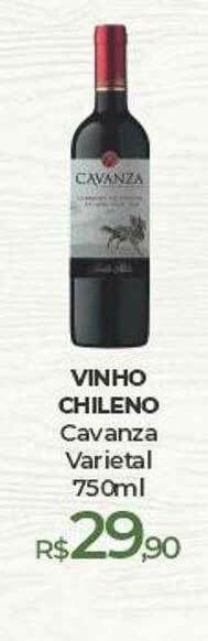 Peg Pese Vinho Chileno Cavanza Varietal oferta