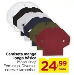 Carrefour Camiseta manga longa básica oferta