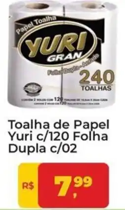 Tonin Superatacado Toalha de Papel Yuri c/120 Folha Dupla c/02 oferta