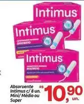 Fort Atacadista Intimus - absorvente c/8 un. mini/medio ou super oferta