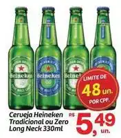Fort Atacadista Heineken - cerveja tradicional ou zero long neck oferta