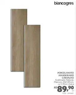Telhanorte Porcelanato amadeirado carvalho oferta