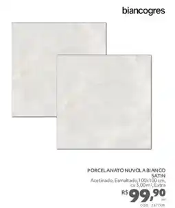 Telhanorte Porcelanato nuvola bianco satin oferta