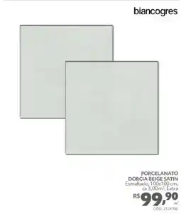 Telhanorte Porcelanato dorcia beige satin oferta