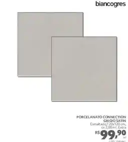 Telhanorte Porcelanato connection grigio satin oferta