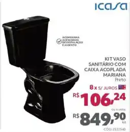 Telhanorte Kit vaso sanitário com caixa acoplada mariana preto oferta