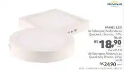 Telhanorte Painel led de sobrepor, redondo ou quadrado, branco oferta