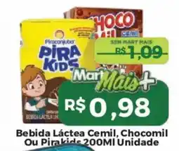 Mart Minas Bebida Láctea Cemil, Chocomil Ou Pirakids oferta