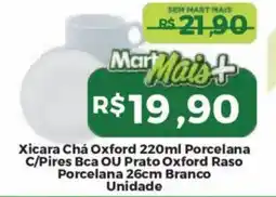 Mart Minas Xicara Chá Oxford 220ml Porcelana C/Pires Bca OU Prato Oxford Raso Porcelana 26cm Branco oferta