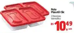 Supermercados Mateus Pote Plasutil Clic 2 Divisões Vermelho oferta