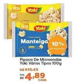 Mercadinhos São Luiz Pipoca de microondas yoki vários tipos oferta