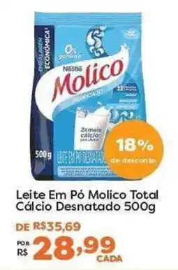 Mercadinhos São Luiz Leite em pó molico total cálculo desnatado oferta