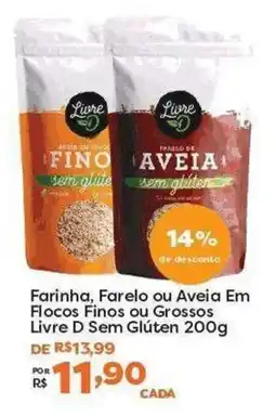 Mercadinhos São Luiz Farinha, Farelo ou Aveia Em Flocos Finos ou Grossos Livre D Sem Glúten oferta
