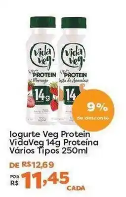 Mercadinhos São Luiz logurte veg protein vida veg 14g proteína vários tipos oferta