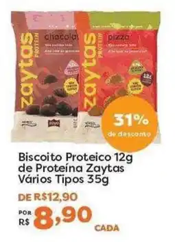 Mercadinhos São Luiz Biscoito Proteico de Proteína Zaytas Vários Tipos oferta