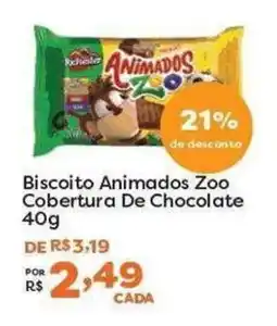 Mercadinhos São Luiz Biscoito Animados Zoo Cobertura De Chocolate oferta