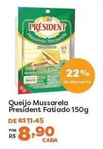Mercadinhos São Luiz Queijo mussarela president fatiado oferta