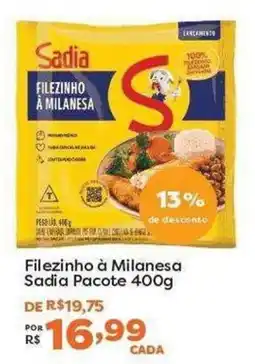 Mercadinhos São Luiz Filezinho à milanesa sadia pacote oferta