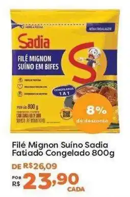 Mercadinhos São Luiz Filé mignon suíno sadia fatiado congelado oferta