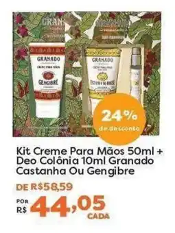Mercadinhos São Luiz Kit Creme Para Mãos 50ml + Deo Colônia 10ml Granado Castanha Ou Gengibre oferta