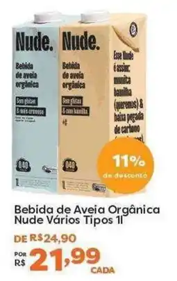 Mercadinhos São Luiz Bebida de Aveia Orgânica Nude Vários Tipos oferta