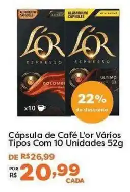 Mercadinhos São Luiz Cápsula de Café L'or Vários Tipos oferta