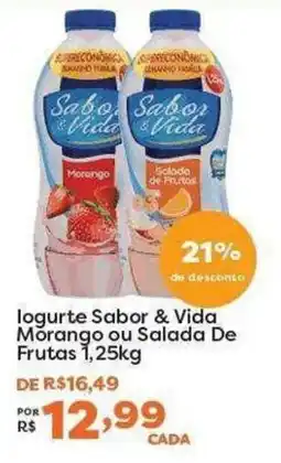 Mercadinhos São Luiz logurte sabor & vida morango ou salada de frutas oferta