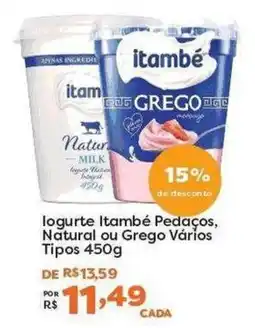 Mercadinhos São Luiz Iogurte itambé pedaços, natural ou grego vários tipos oferta