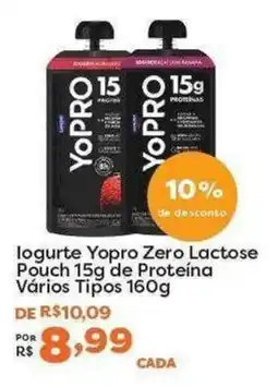 Mercadinhos São Luiz Iogurte yopro zero lactose pouch 15g de proteína vários tipos oferta