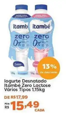 Mercadinhos São Luiz logurte desnatado itambé zero lactose vários tipos oferta