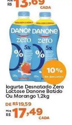 Mercadinhos São Luiz logurte desnatado zero lactose danone batido ou morango oferta