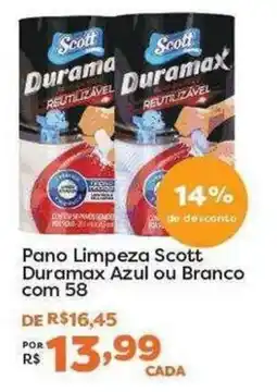 Mercadinhos São Luiz Pano Limpeza Scott Duramax Azul ou Branco oferta